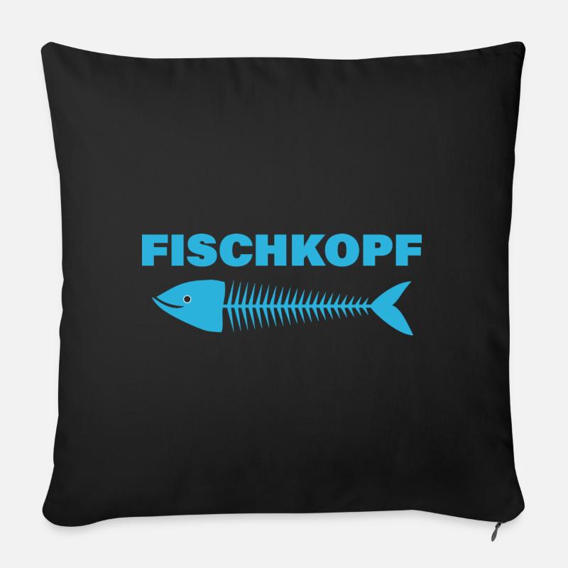 FISCHKOPF - Sofakissen mit Füllung 45 x 45 cm - Schwarz