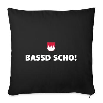 Bassd Scho! - Sofakissen mit Füllung 45 x 45 cm - Schwarz - Vorne