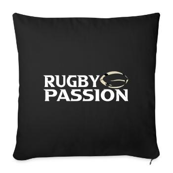 Rugby - Sofa pillow with filling 45cm x 45cm - black - Front