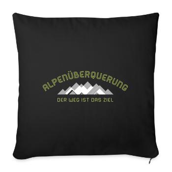 Alpenüberquerung 2C - Sofakissen mit Füllung 45 x 45 cm - Schwarz - Vorne