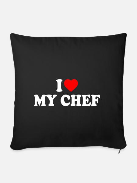 I love my chef - Sofakissen mit Füllung 45 x 45 cm - Schwarz