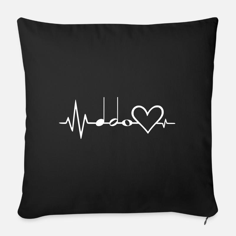 Quarter, Half, Whole – Love Notes with a Heartbeat - Sofa pillow with filling 45cm x 45cm - black