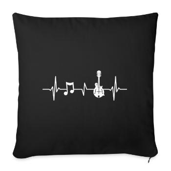 Mandolin Heartbeat Bluegrass Country Music - Sofa pillow with filling 45cm x 45cm - black - Front