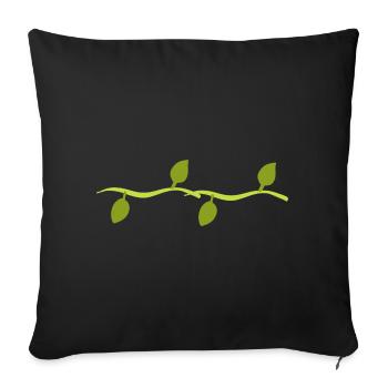 Quatre feuilles ligne nature - Coussin et housse de 45 x 45 cm - noir - Devant