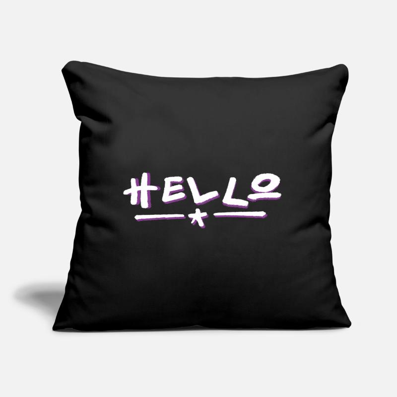 Lettrage Hello avec dégradé de couleurs Coussin et housse de 45 x 45 cm