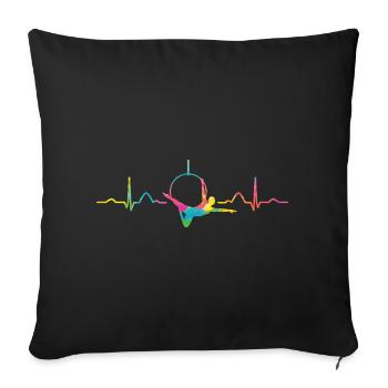 Aerialist Heartbeat Aerial Ring Lyra Air Ring - Sofa pillow with filling 45cm x 45cm - black - Front
