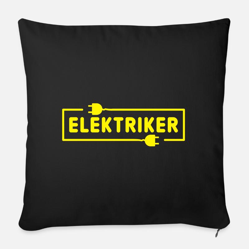 Elektriker - Sofakissen mit Füllung 45 x 45 cm - Schwarz