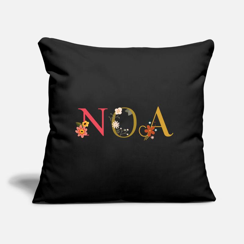 Nom de l’ANO décoré de fleurs Coussin et housse de 45 x 45 cm