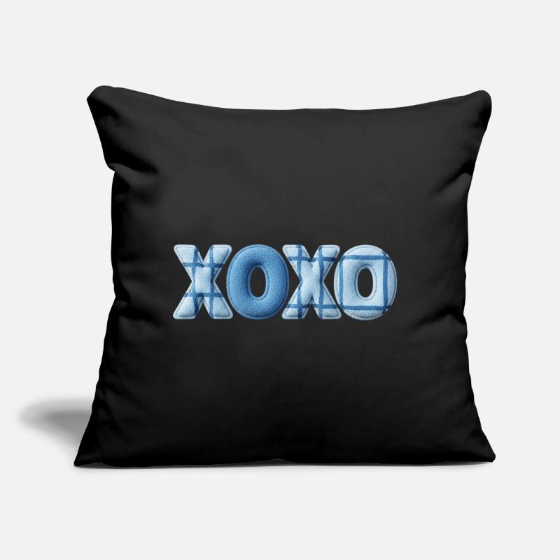 XOXO Patchwork Look mit Stoff Optik Sofakissen mit Füllung 45 x 45 cm
