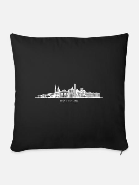 Wien Sehenswürdigkeiten Skyline Geschenk - Sofakissen mit Füllung 45 x 45 cm - Schwarz