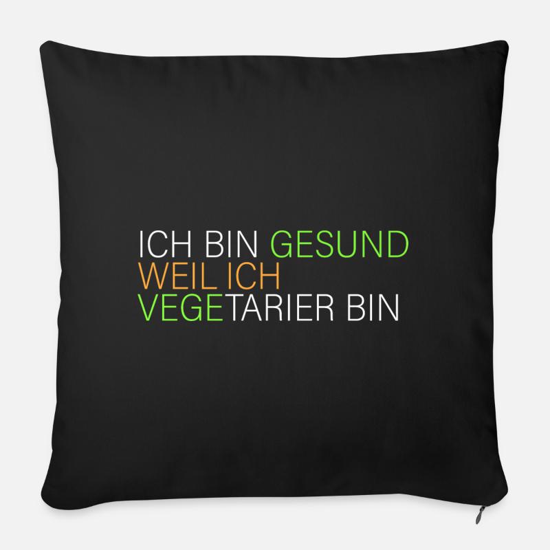 gesund weil ich Vegetarier bin - Sofakissen mit Füllung 45 x 45 cm - Schwarz