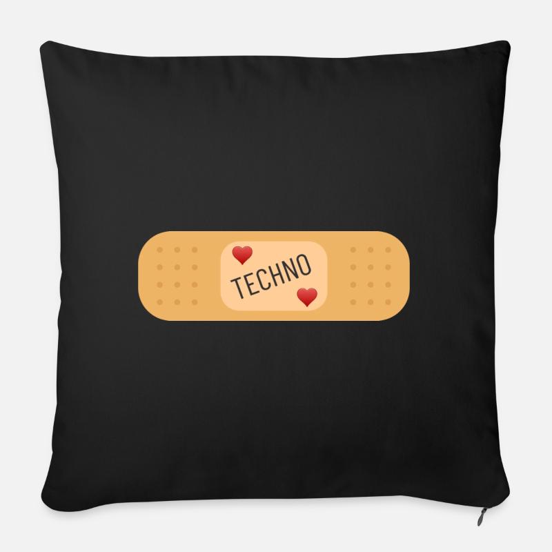 La techno aide au deuil - Coussin et housse de 45 x 45 cm - noir