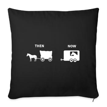 Funny Horse Carriage Parody Historical Design - Sofa pillow with filling 45cm x 45cm - black - Front
