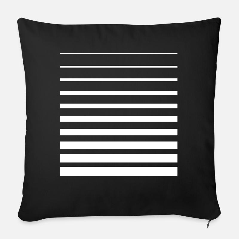 Lignes Gradient Graphique - Coussin et housse de 45 x 45 cm - noir