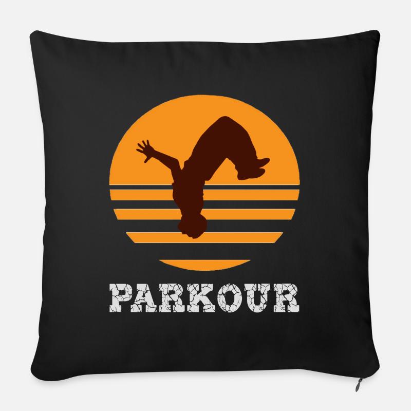 Parkour - Coussin et housse de 45 x 45 cm - noir