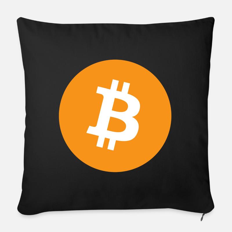Bitcoin Logo - Coussin et housse de 45 x 45 cm - noir
