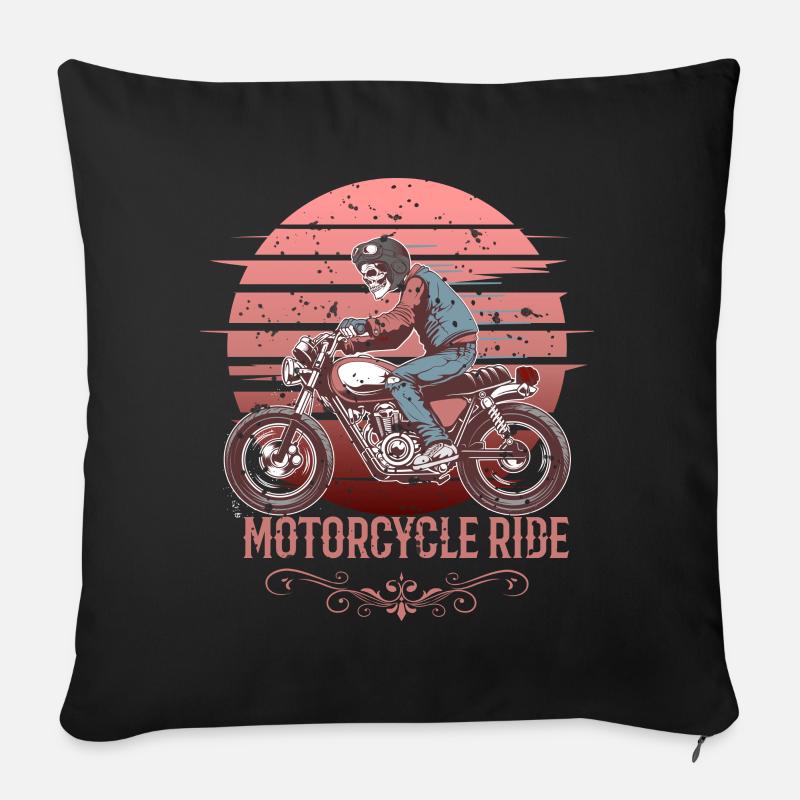 Motorradfahrer - Sofakissen mit Füllung 45 x 45 cm - Schwarz