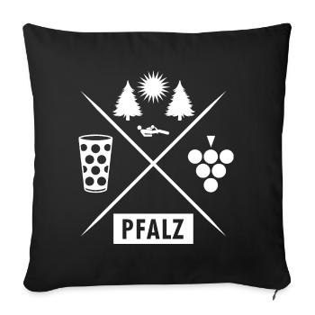 Pfälzer Mundart - Sofakissen mit Füllung 45 x 45 cm - Schwarz - Vorne