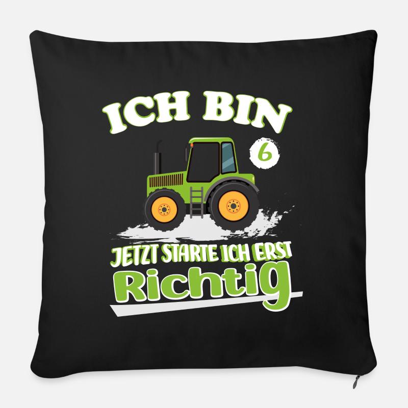 ich bin 6 jetzt starte ich erst richtig - Coussin et housse de 45 x 45 cm - noir