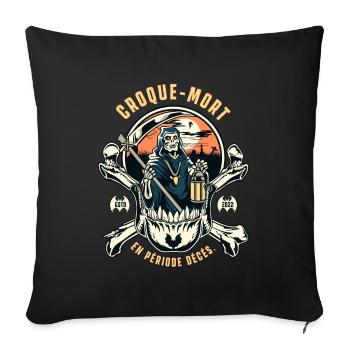 Croquemort En Période Décès - Coussin et housse de 45 x 45 cm - noir - Devant