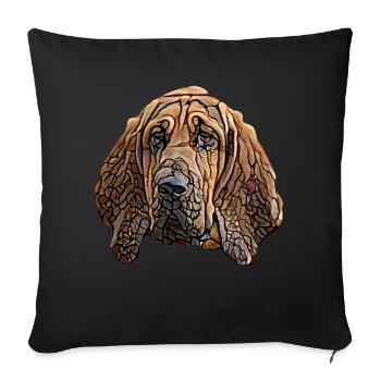 Bloodhound Gesicht - Sofakissen mit Füllung 45 x 45 cm - Schwarz - Vorne
