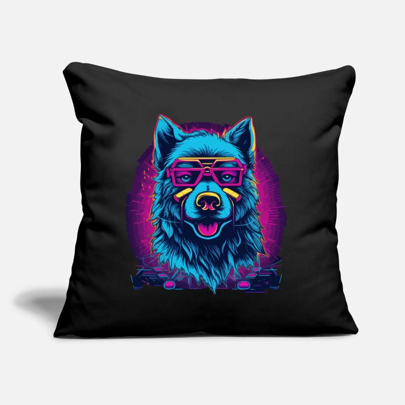 Neon Wolf Retro Spectacled Wolf Sofa pillow with filling 45cm x 45cm