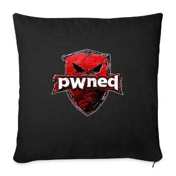 Pwned Shielded Dominance - Show Strength! - Sofa pillow with filling 45cm x 45cm - black - Front