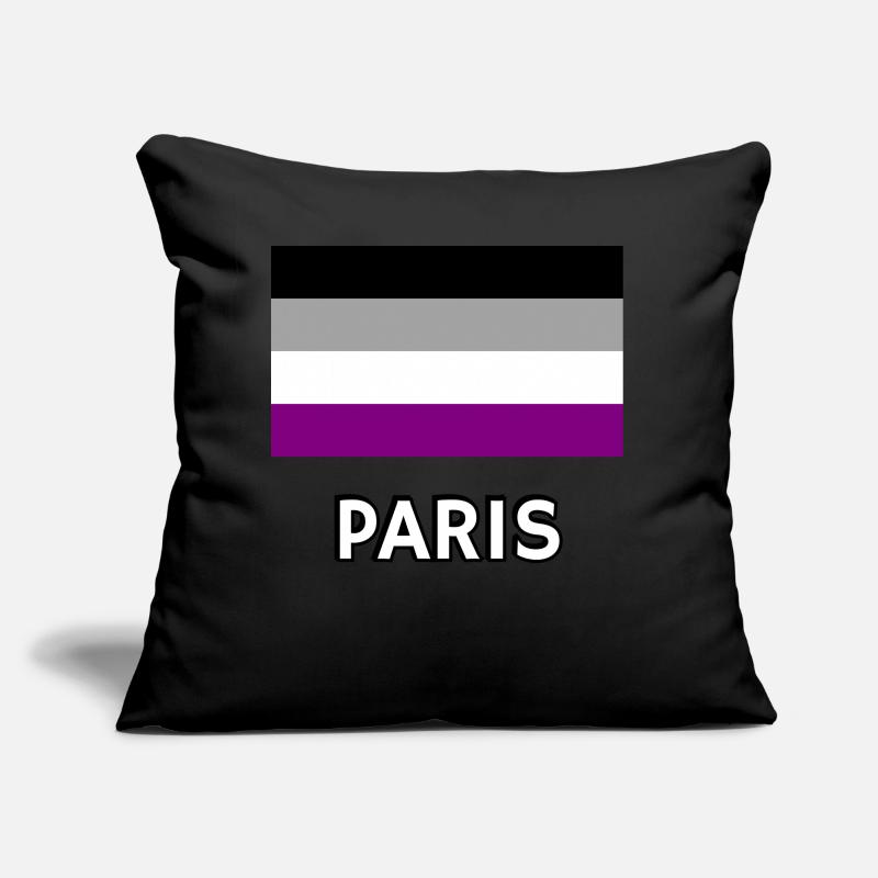 Asexualité Pride Drapeau Paris Coussin et housse de 45 x 45 cm