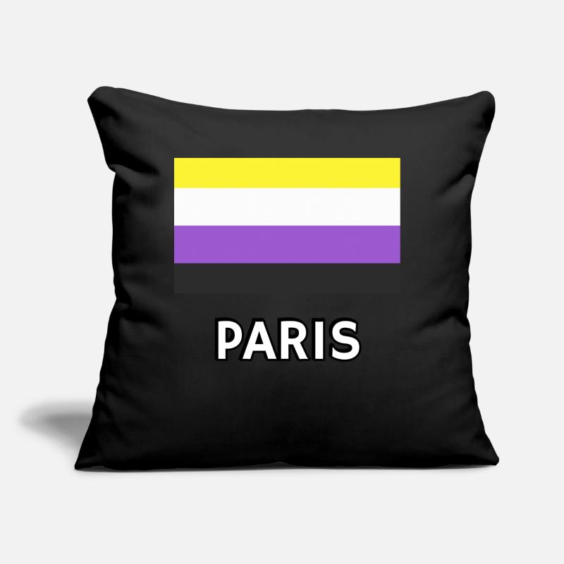 Non binary Pride Flag Paris Sofa pillow with filling 45cm x 45cm