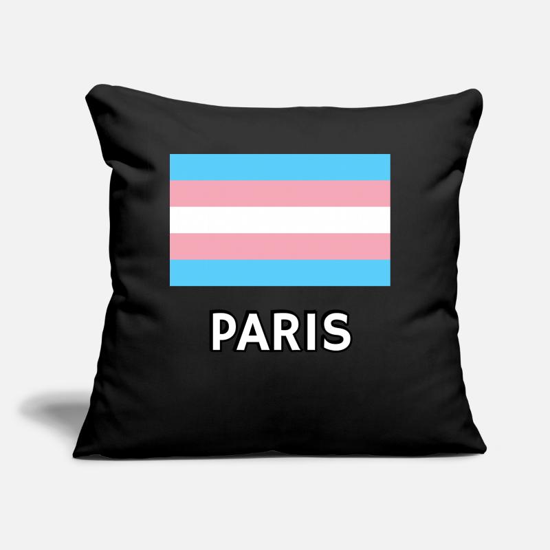 Drapeau de la Trans Pride Paris Coussin et housse de 45 x 45 cm