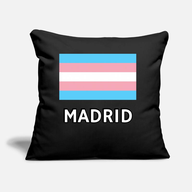 Drapeau de la Trans Pride Madrid Coussin et housse de 45 x 45 cm