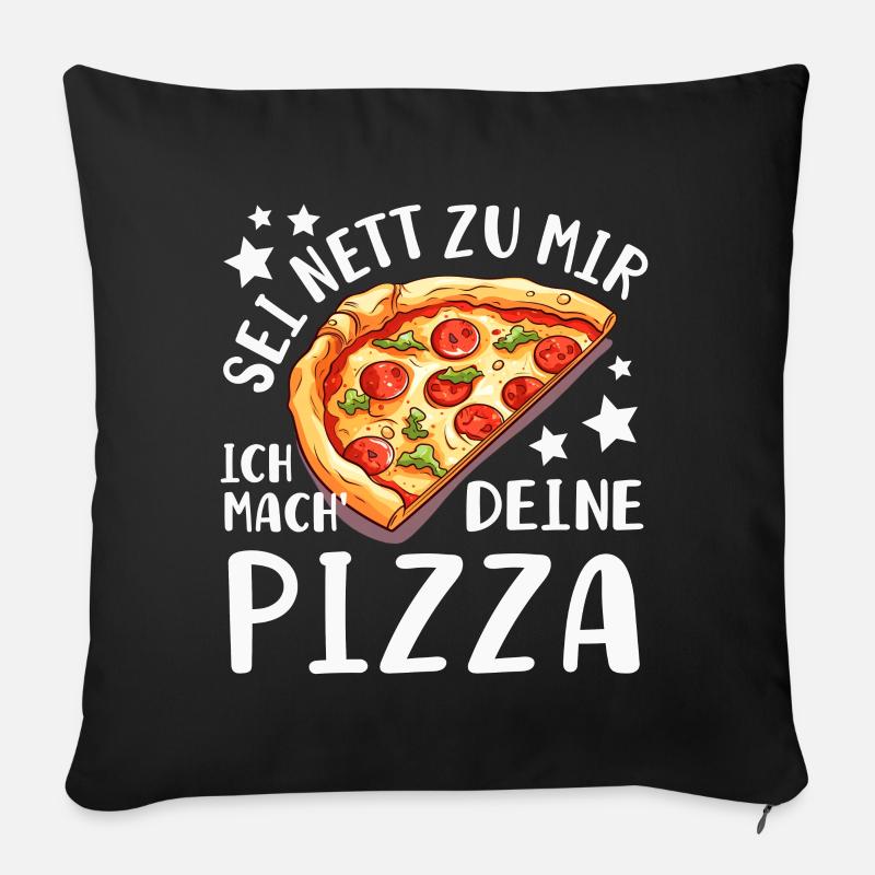 PIzza Bäcker Pizzaiolo - Sofakissen mit Füllung 45 x 45 cm - Schwarz