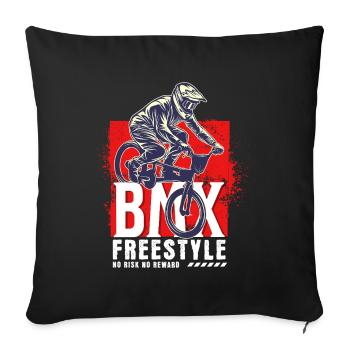 BMX vélo motard cascade freestyle vintage - Coussin et housse de 45 x 45 cm - noir - Devant