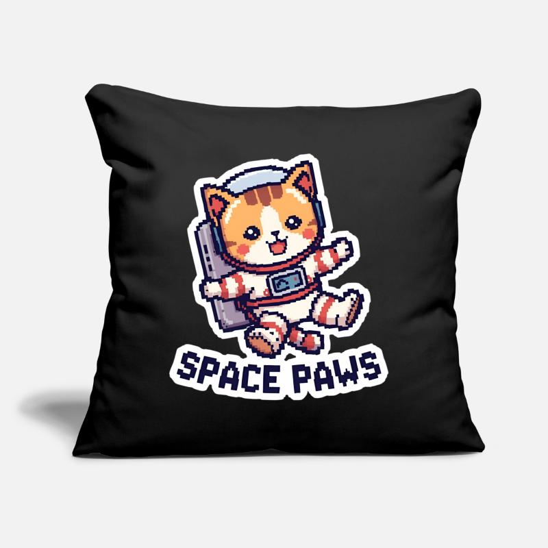 Space Paws – Pixel Cat in Space Sofakissen mit Füllung 45 x 45 cm