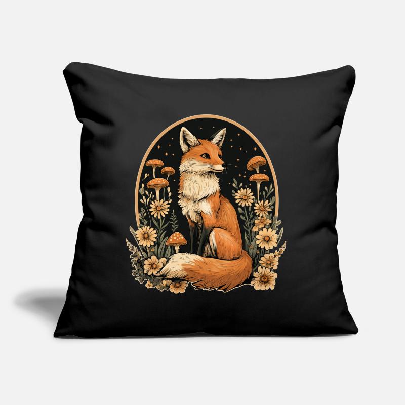 Fox Forest Mushrooms Sofa pillow with filling 45cm x 45cm