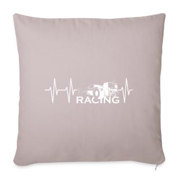 Pulse Formula Sketch Heartbeat Course de voitures de course - Coussin et housse de 45 x 45 cm - taupe clair - Devant