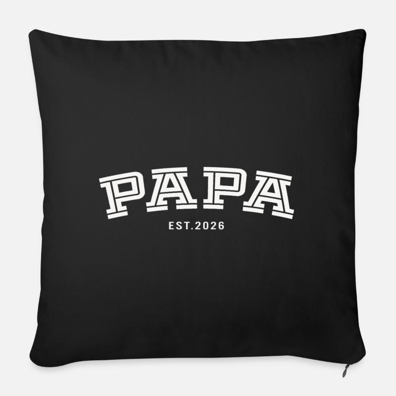 Papa Est. 2026 - Sofakissen mit Füllung 45 x 45 cm - Schwarz