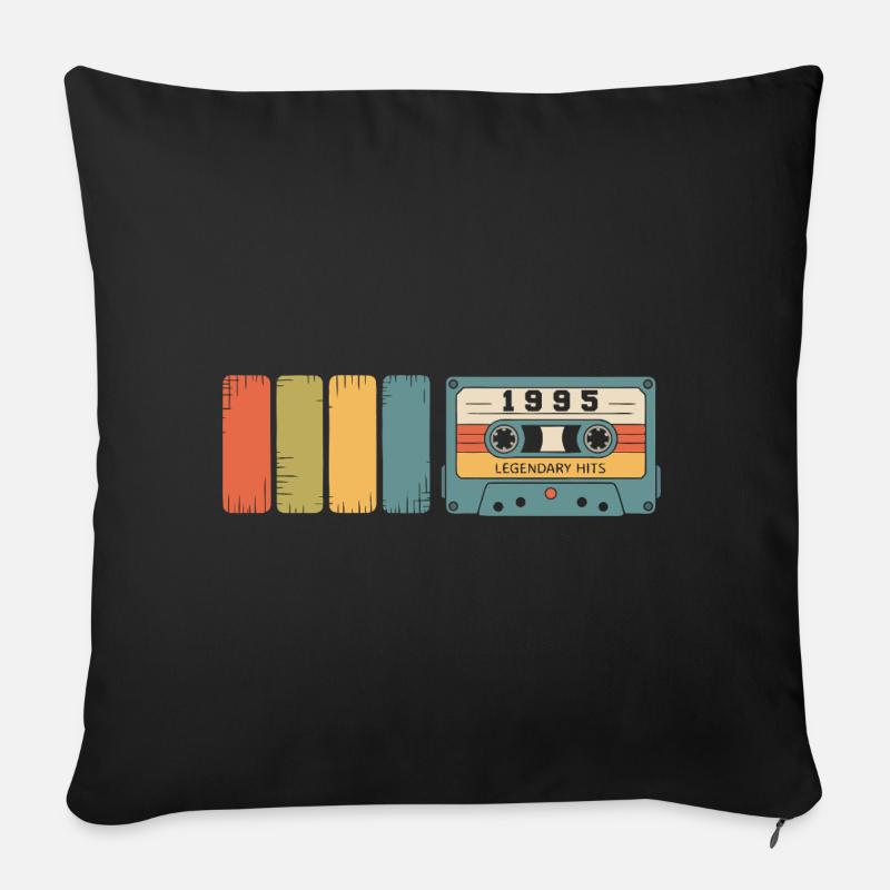 1995 Vintage Original 1995 Geburtstagsgeschenk - Sofakissen mit Füllung 45 x 45 cm - Schwarz