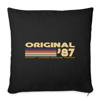 1987 - Sofa pillow with filling 45cm x 45cm - black - Front