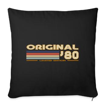 1980 - Sofa pillow with filling 45cm x 45cm - black - Front