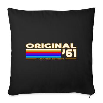 1961 - Sofa pillow with filling 45cm x 45cm - black - Front