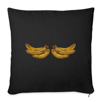 bananas - Sofa pillow with filling 45cm x 45cm - black - Front