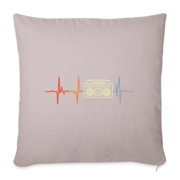 Mon cœur bat pour la musique hip-hop - Coussin et housse de 45 x 45 cm - taupe clair - Devant