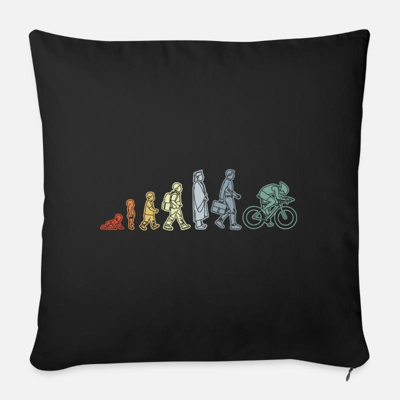 Radfahrer Evolution - Sofakissen mit Füllung 45 x 45 cm - Schwarz