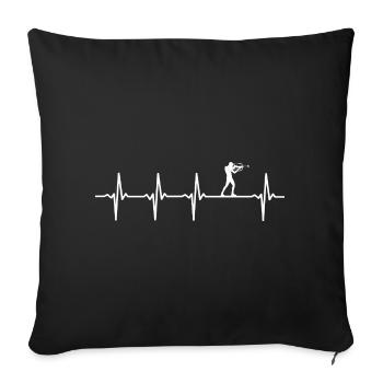 biathlon heartbeat biathlete - Coussin et housse de 45 x 45 cm - noir - Devant