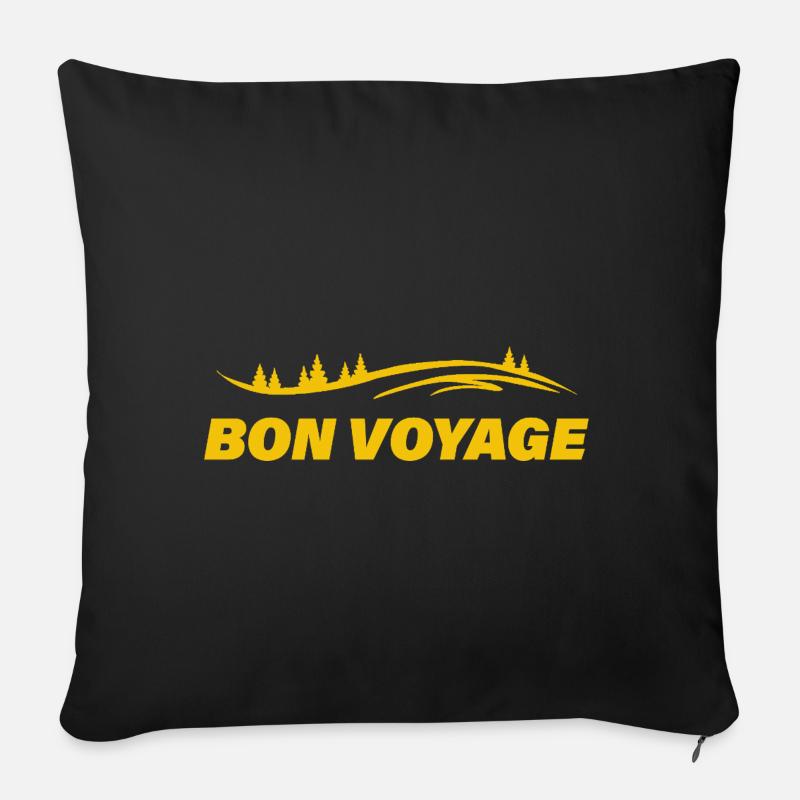 Bon voyage - Coussin et housse de 45 x 45 cm - noir