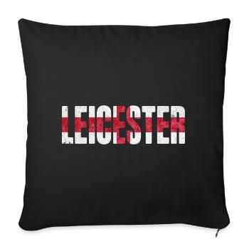 Leicester, Angleterre - Coussin et housse de 45 x 45 cm - noir - Devant