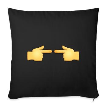 Shy Fingers Emoji / TikTok - Sofa pillow with filling 45cm x 45cm - black - Front