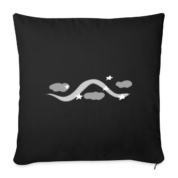 line stroke gray clouds sky night star - Sofa pillow with filling 45cm x 45cm - black - Front