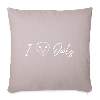 I Love Owls Barn Owl Schleiereule - Sofa pillow with filling 45cm x 45cm - light taupe - Front